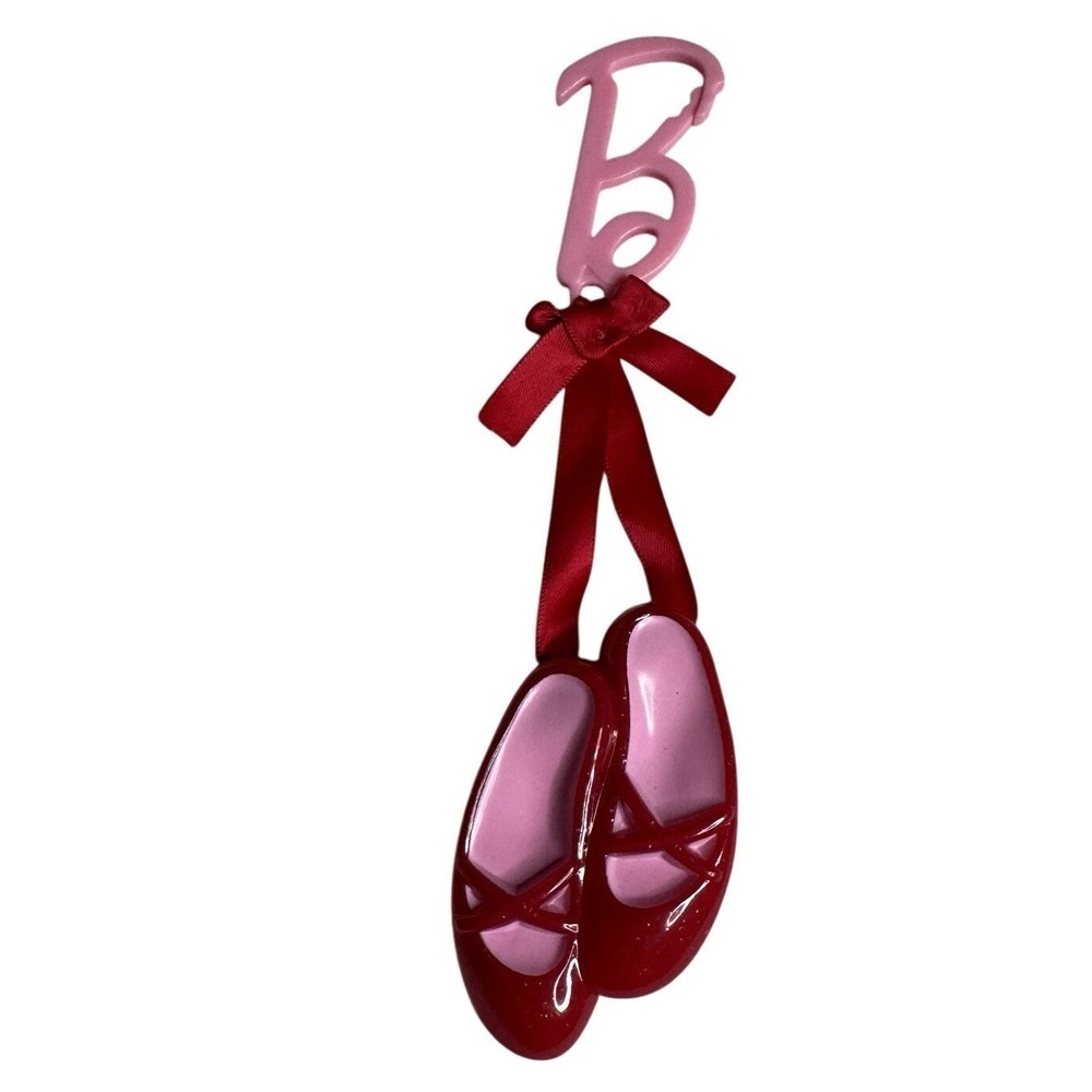 Barbie Bag Tag Luggage Tag Clip Ballerina Ballet Slippers Shoes Red Pink 2013